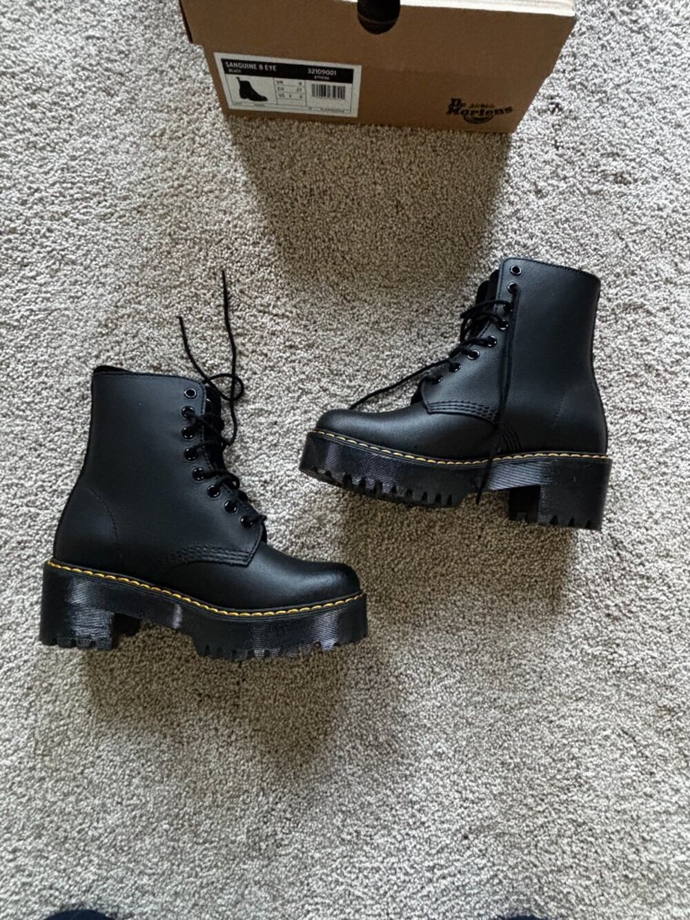 Dr. Martens Sanguine 8-Eye "Athena" Heeled Platform Boots